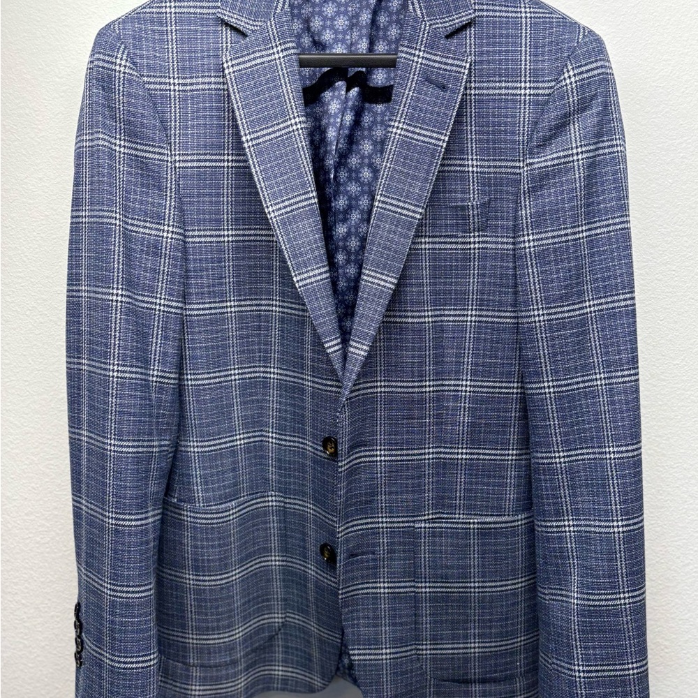 Murano Blue Plaid Blazer (slim fit)